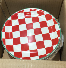 Plates 20cm 8" Red Green Check