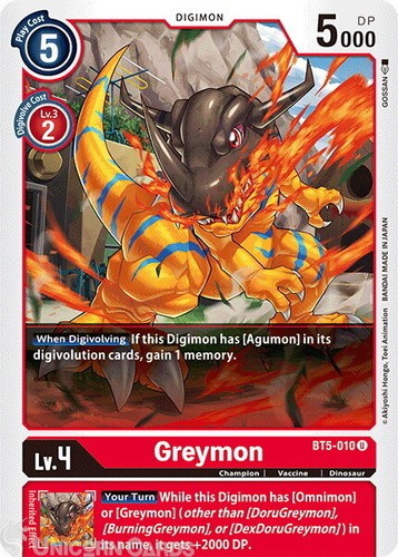 Bt5 010 greymon uncommon mint - bt5-010,