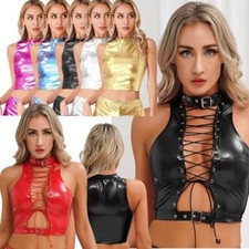 UK Women's Shiny Metallic Crop