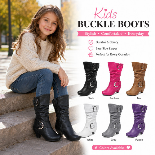 Kids girls mid calf buckle - girls, mid-calf