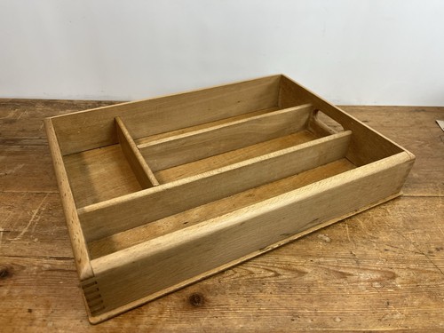 Vintage wooden cutlery tray - vintage,