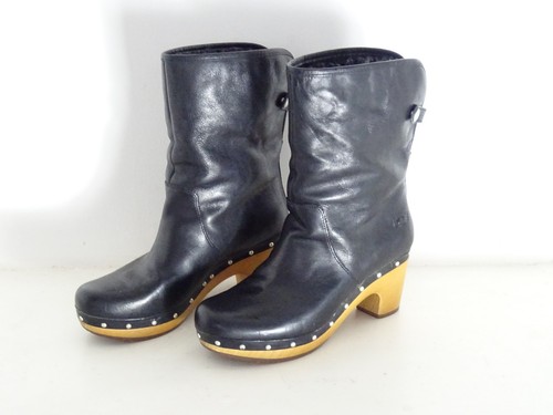 Ugg ladies black leather - black,