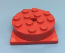 Vintage Lego Classic Town Red 4x4 turn plate Turntable 6382 Fire Engine Truck