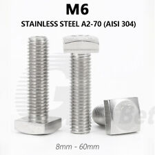 M6 Square Head Bolts T-Bolts T Slot Track Profile Screws Stainless Steel A2 304