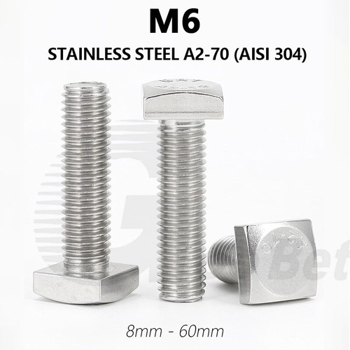 Square head bolts - square, t