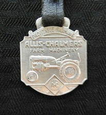 1940's WWII ALLIS CHALMERS MODEL B C RC WF TRACTOR ALUMINUM WATCH FOB BASTIAN