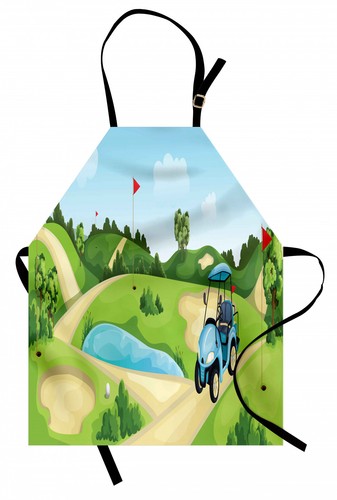 Golf course scene apron - apron, hills
