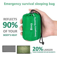 Waterproof Thermal Emergency Sleeping Bag Bivy Sack - Survival Blanket Bag