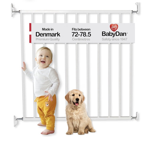 Babydan white hardware mounted - white,