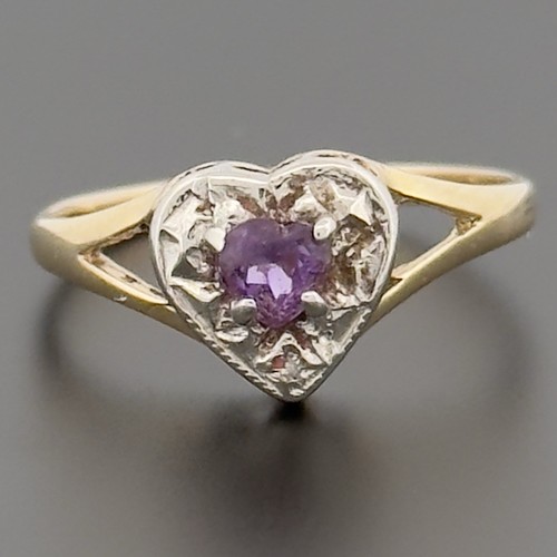 9ct yellow gold amethyst - yellow, &
