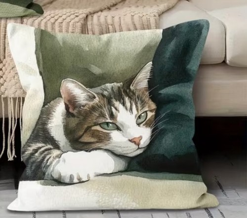 Cat cushion cover - cat,