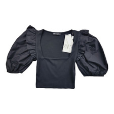 Zara Crop Top Balloon Sleeve