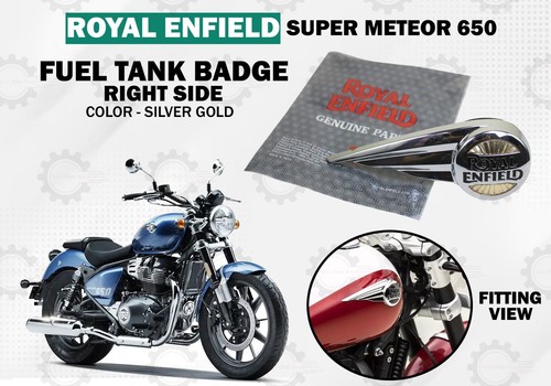 Gold silver fuel tank badge - tank,