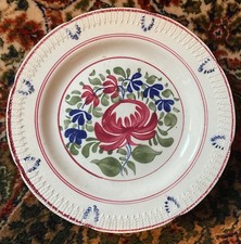Antique Dillwyn & Co Swansea Pottery Persian Rose Plate