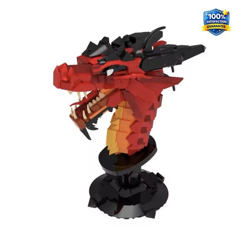 Red dragon head - dragon, bust