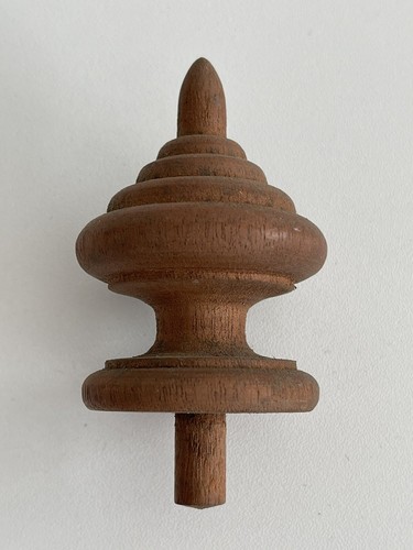 Wooden finial clock barometer - wooden,