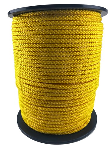 8mm dia yellow braided - 8mm,