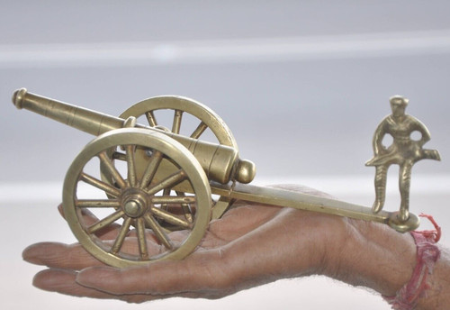 Vintage solid brass gun - vintage,