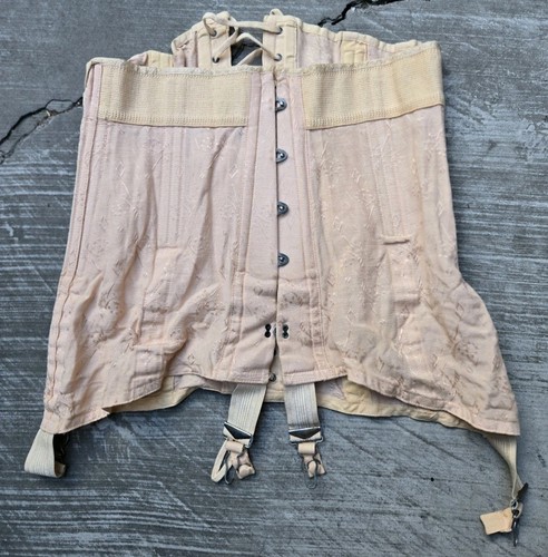 Antique victorian corset pink - corset,