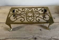 Antique Brass Trivet With Lion