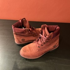 Womens Timberland Premium size6 Inch A1SC7 Burgundy Nubuck Leather Lace Up Boots