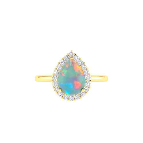 Pear opal diamond ring - pear, &