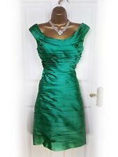 IRRESISTIBLE Viridian Green Satin Ruched Bandage Bodycon Dress, Size 10 - BNWT