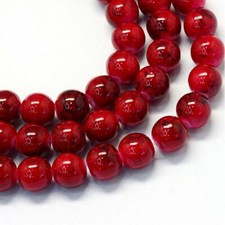 Red Deep Mottled Marbled Glass
