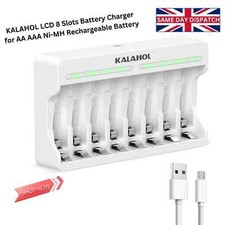 8 Slot Fast Battery Charger / Rechargeable AA AAA C D Ni-MH Battery UK
