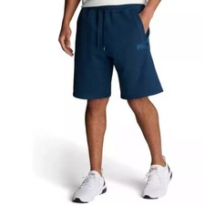 Men's Puma Fleece Shorts, Drawstring, Elasticated Waistband, Navy, Size S-M