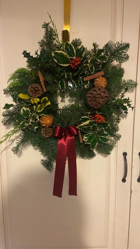 Christmas holly wreath - christmas, 12"