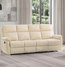 CREAM Italian Leather 4 Seater