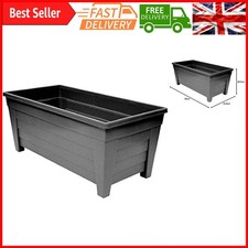 Black Gros Trough Set of 4 - Self-Watering Plastic Garden Planters for Indoor...