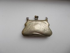 ANTIQUE VICTORIAN SILVER PLATED CHATELAINE PURSE NO CHAIN