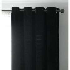 Habitat Plain Matt Velvet Eyelet Curtains - Black - 117x137cm - 46x54"