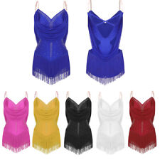 Women Costume Waltz Dress Salsa Bodysuit Cutout Leotard Ballroom Dancewear Jazz