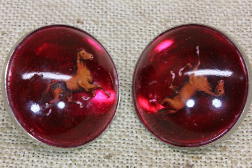 Old red glass rosettes - 2,