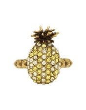 Gucci Pineapple Ring Gold Tone with Crystals – Boxed, Never Worn, Size M