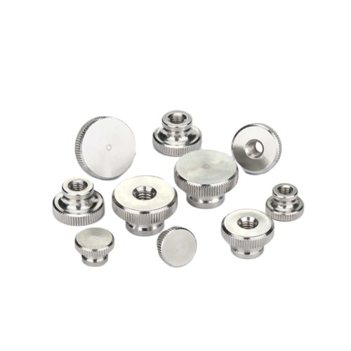 Stainless steel knurled thumb - steel,
