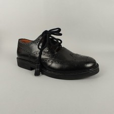 Scottish Ghillie Brogues Mens Size 8 Black Leather Kilt Shoes Wedding Party