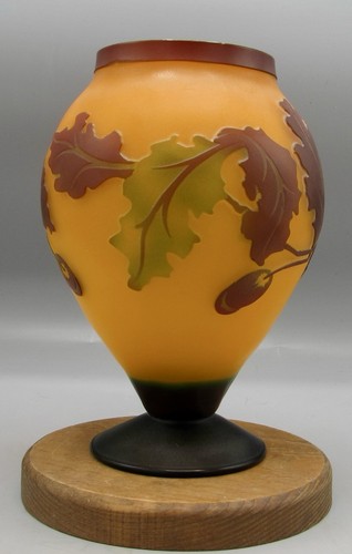 Vintage cameo art glass - glass, vase