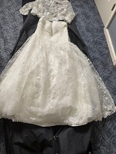 Ivory tea length wedding - tea, dress