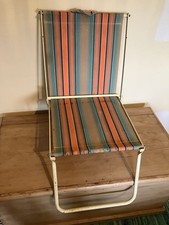 VINTAGE RESTAWILE DESMO STRIPED CAMPING/BEACH CHAIR SMALL 1950/60's  20" x 16"