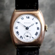 Rolex Solid 9ct Gold Cushion Case | Rare RF Turler Leeds  Dial | 1920s