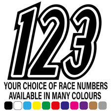 3 x Custom Race Numbers Vinyl