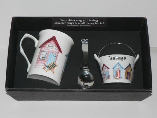 Beach hut mug teabag - beach,