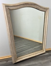 Vintage French Oak Wall Mirror with Shabby Chic Curved Frame Wall Decor LOT 4359