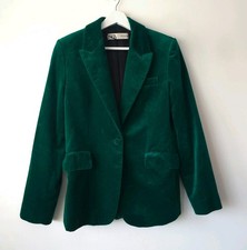 Zara Green Velvet Blazer