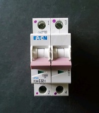 Eaton PLSM C32/2 32A Curve C Double Pole MCB Circuit Breaker 32 Amp Moeller