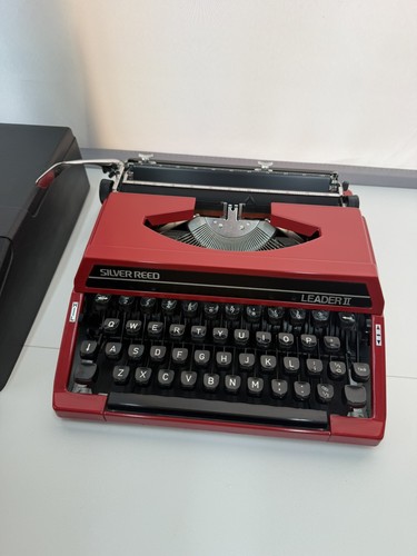 Vintage red typewriter silver - red,